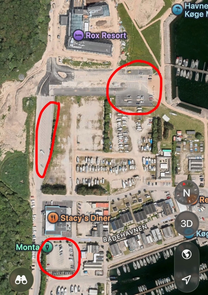 parkering til biltræffet kør til Køge på Køge Marina 2026.